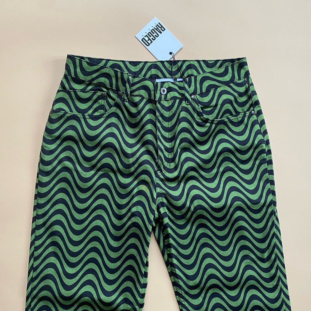 Ragged Priest Green Wave Jeans